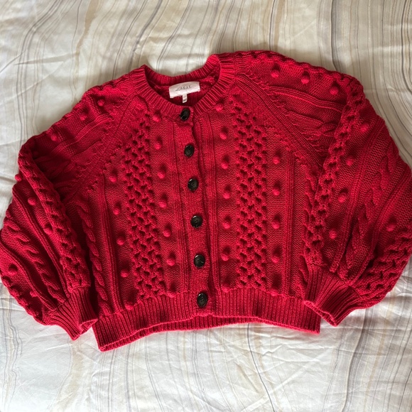 THE GREAT. MOUNTAINSIDE CARDIGAN DEEP ROSE SZ 1 - Picture 4 of 9